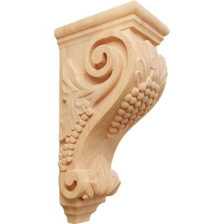 Ekena Millwork 5"W x 7"D x 14"H Large Grape Corbel, Red Oak CORW05X07X14GRRO